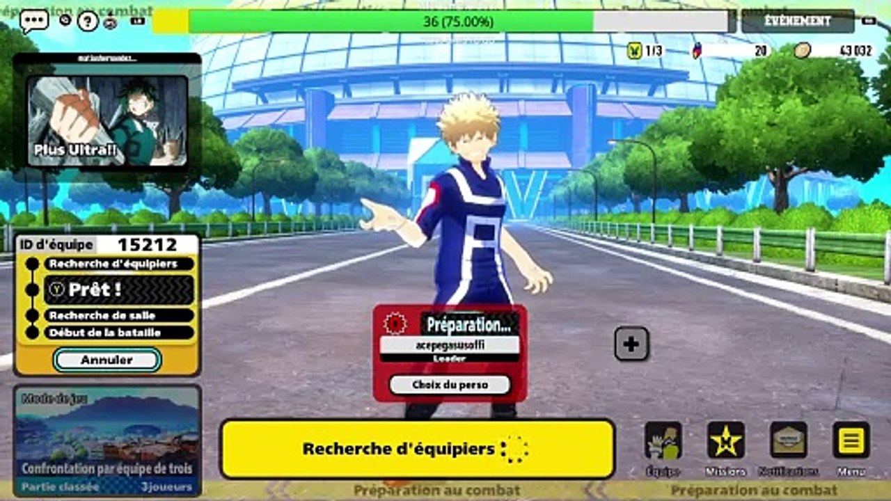 my hero academia combat de legende