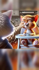 Kitten_Party_After_Exhausted_Mother_Cat_Meltdown_#funny_#catlover_#cuteanimals_#cartoon