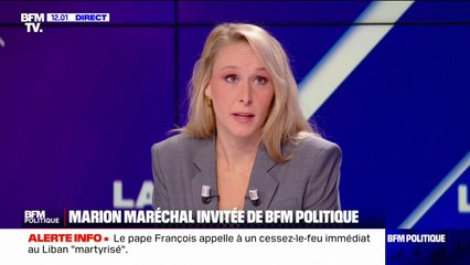 Marion Maréchal: "Il y a une forme de légitimité quand Israël neutralise les têtes de pont du Hezbollah"