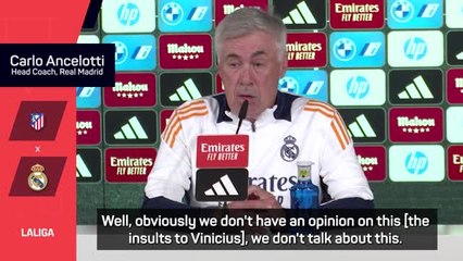 Descargar video: Ancelotti puts faith in justice system amid concerns for Vinicius in Madrid derby