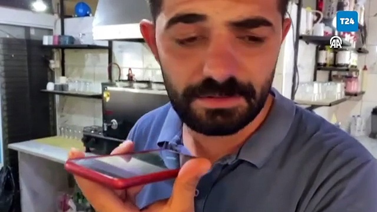 Gaziantep'te kule vinç operatörü yemek siparişini vinç yardımıyla aldı