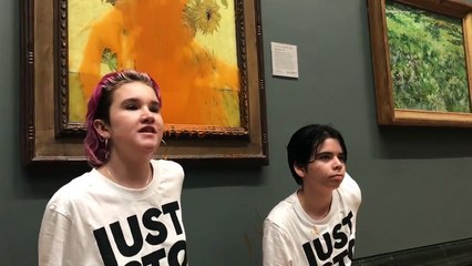 Deux militantes écologistes condamnées à de la prison ferme pour avoir jeté de la soupe sur 'Les Tournesols' de Van Gogh.