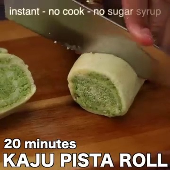 2 easy sweet roll recipes - kaju pista roll & parle-g biscuit swiss roll _ no bake sweet roll recipe