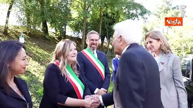 Mattarella e Steinmeier depongono una corona a Marzabotto per l'80esimo anniversario dell'eccidio