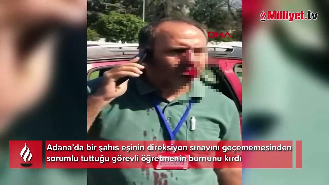 Eşi direksiyon sınavını geçemeyince çıldırdı, görevli öğretmenin burnunu