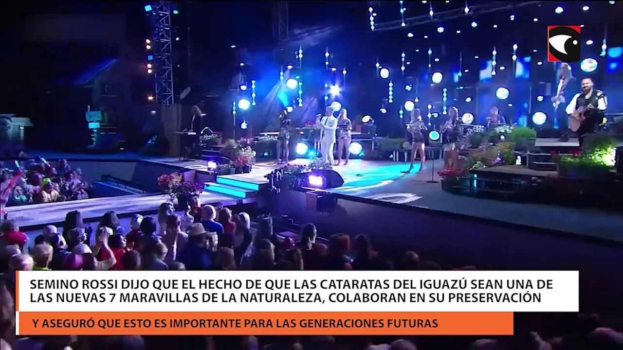 Semino Rossi dijo que el hecho de que las Cataratas del Iguazú sean una de las Nuevas 7 Maravillas de la Naturaleza, colaboran en su preservación