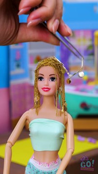 vampire barbie #makeover Golden chain with Fancy headwear #dolls #gadgets #hacks