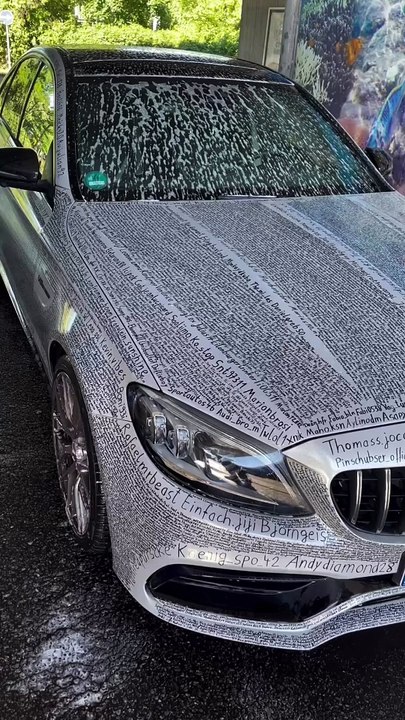 Ich notiere mir dein Name mit Edding Mercedes amg