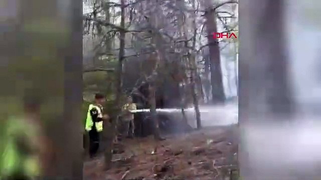 BOLU'da orman yangını büyümeden kontrol altına alındı (VİDEO EKLENDİ)