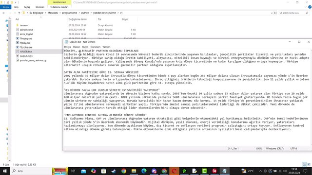 Python İle Seçilen Yazı Dosyalarını Seslendirme Projesi Tanıtım
