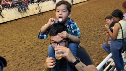Dad gets a comical surprise as son turns his hair into a lollipop cleaning station