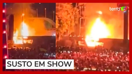 Incêndio ameaça praça de alimentação durante show de Thiaguinho em Pernambuco 🔥