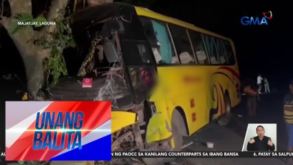 6, patay sa salpukan ng bus at suv; 54, sugatan | Unang Balita
