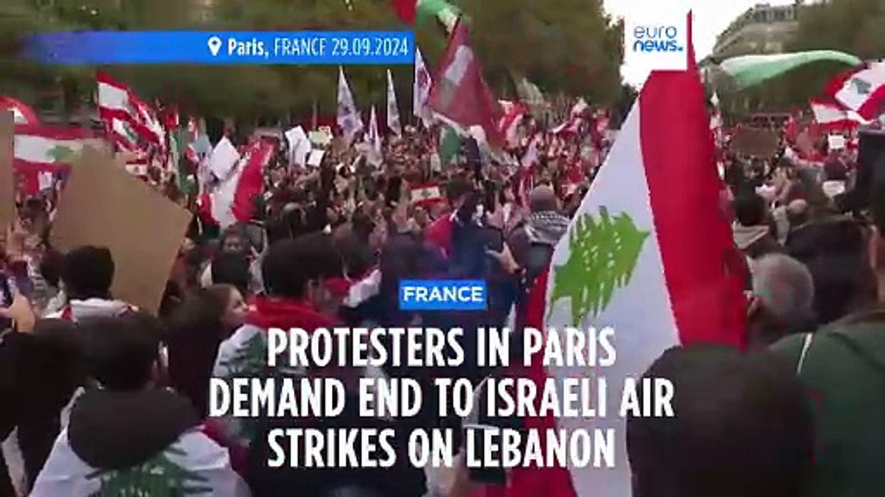 Protesters in Paris demand end to Israeli air s...