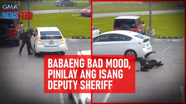 Babaeng bad mood, pinilay ang isang deputy sheriff | GMA Integrated Newsfeed