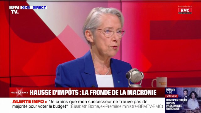 Pour Élisabeth Borne, ce n'est certainement pas en augmentant les impôts que le gouvernement pourra réduire le déficit