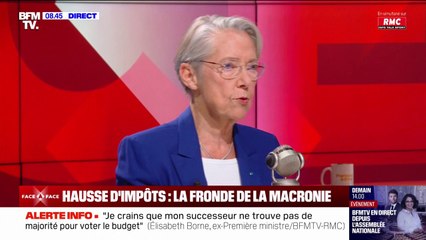 Pour Élisabeth Borne, "ce n'est certainement pas en augmentant les impôts" que le gouvernement pourra réduire le déficit