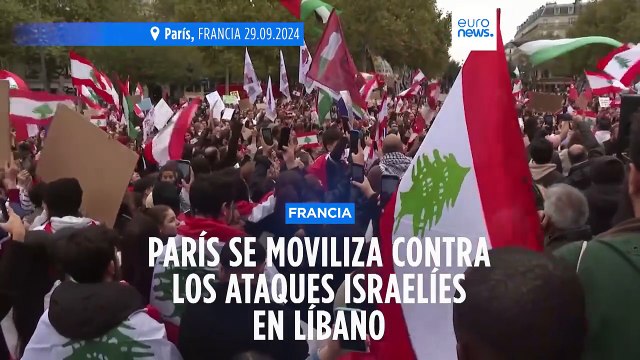 Manifestantes exigen en París el fin de los ataques aéreos israelíes contra objetivos en Líbano