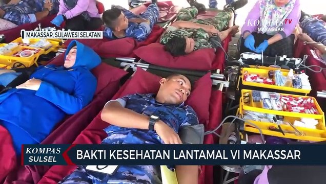 Bakti Kesehatan Lantamal VI Makassar dalam rangka HUT ke 79 TNI.