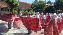 Manfaatkan Daun Kering, Siswi SMK Membuat Batik Ecoprint