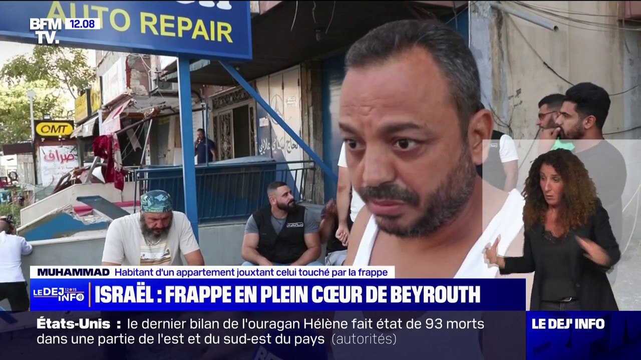 "On ne pensait pas qu'il y aurait un raid dans notre région": cet habitant de Beyrouth témoigne après des frappes israéliennes au cœur de la capitale libanaise