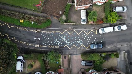 “Dangerous” colourful school road markings
