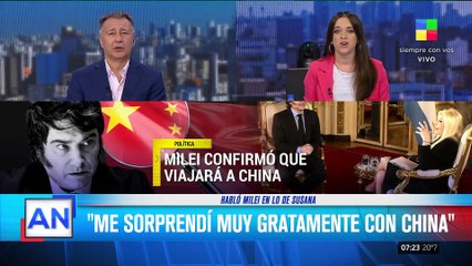 Javier Milei habló en lo de Susana Giménez: "Me sorprendí gratamente con China"