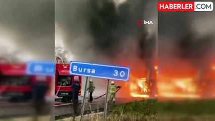 Bursa'da Yolcu Otobüsü Alevlere Teslim Oldu