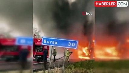 Bursa'da Yolcu Otobüsü Alevlere Teslim Oldu