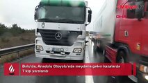 Anadolu Otoyolu'nda meydana gelen kazalarda 7 kişi yaralandı