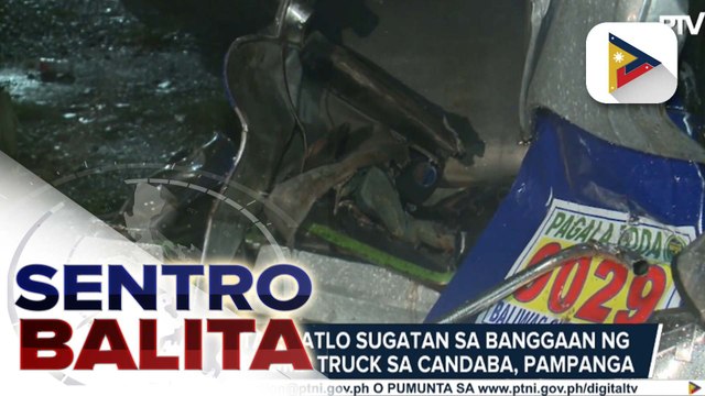 Dalawa patay, tatlo sugatan sa banggaan ng tricycle at dump truck sa Candaba, Pampanga