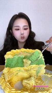 #72 Desserts mukbang ASMR || Custard + Pistachio Mille-feuille / Crepe cake #asmr #mukbang #dessert