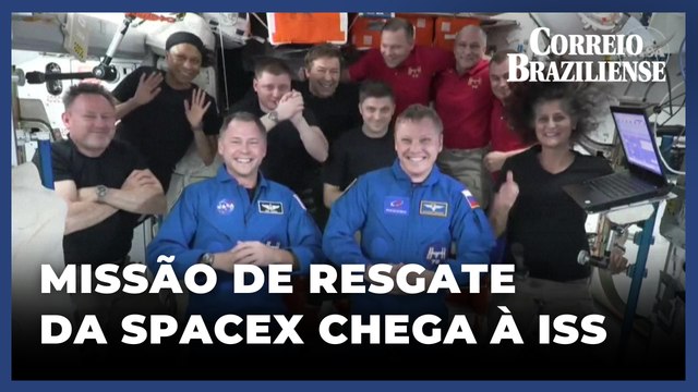Missão da SpaceX para resgatar astronautas presos no espaço chega à ISS