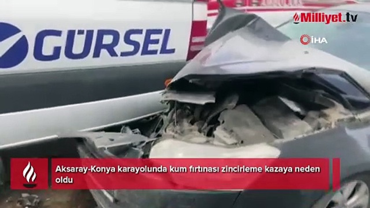 Aksaray-Konya karayolunda kum fırtınası kazası: Yaralılar var