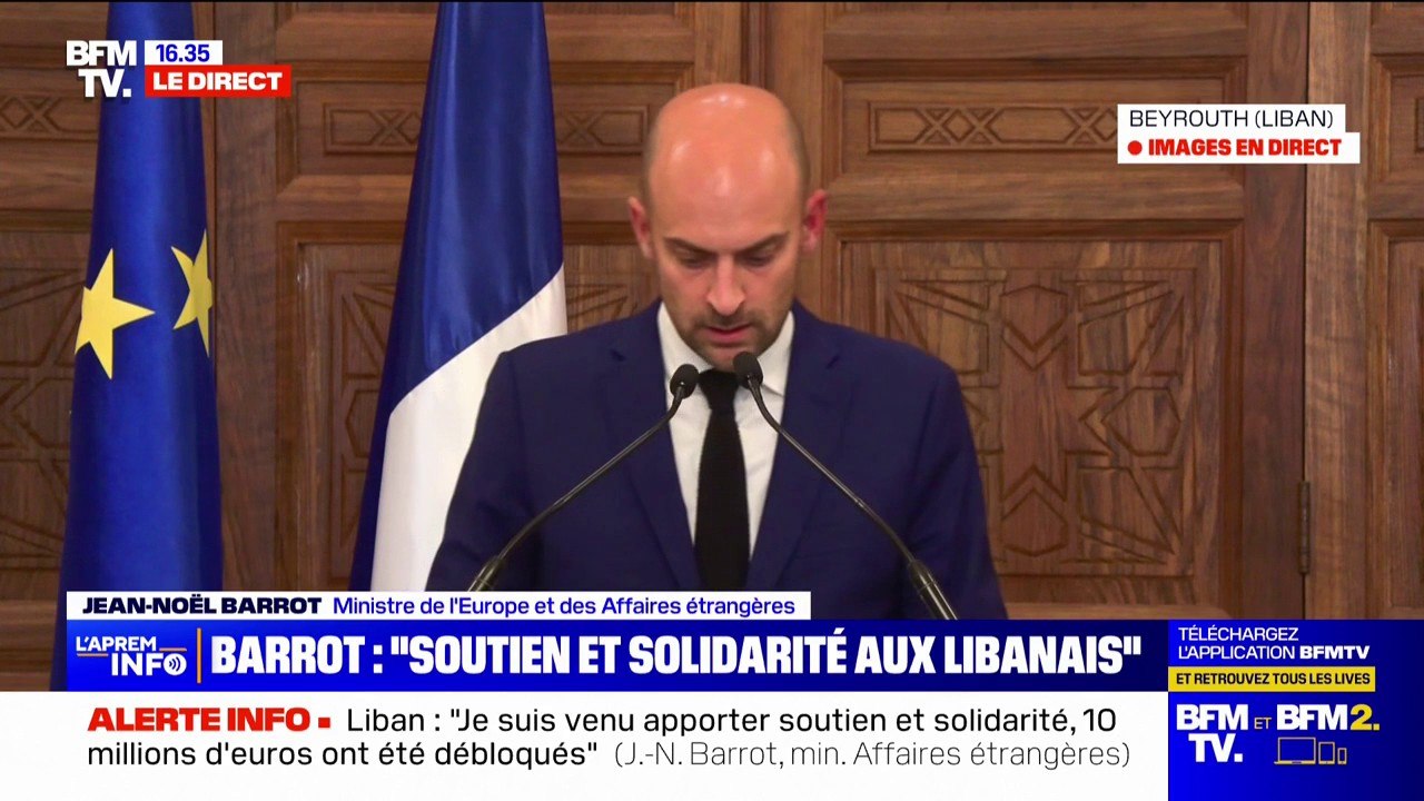 Jean-Noël Barrot (ministre des Affaires étrangères): "J'exhorte Israël à s'abstenir de toute incursion terrestre et à cesser le feu. J'appelle le Hezbollah à faire de même"
