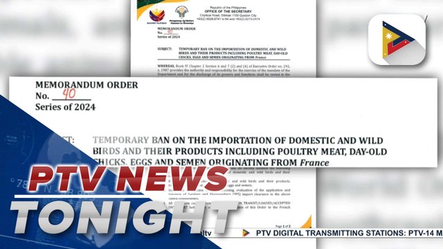 D.A. imposes ban on birds, poultry products from France amid avian flu outbreak