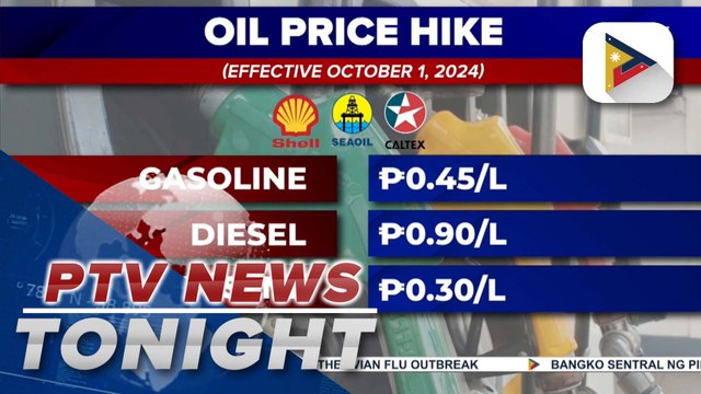 Pump prices of fuel products to go up starting Oct. 1