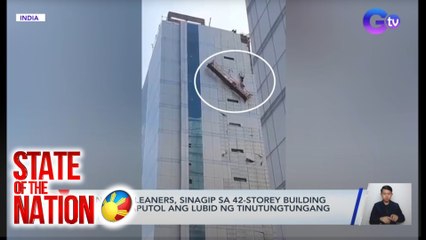 2 window cleaners, sinagip sa 42-storey building matapos maputol ang lubid ng tinutungtungang platform | SONA