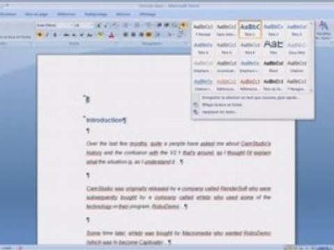 Word 2007 :sommaire & numérotation automatique