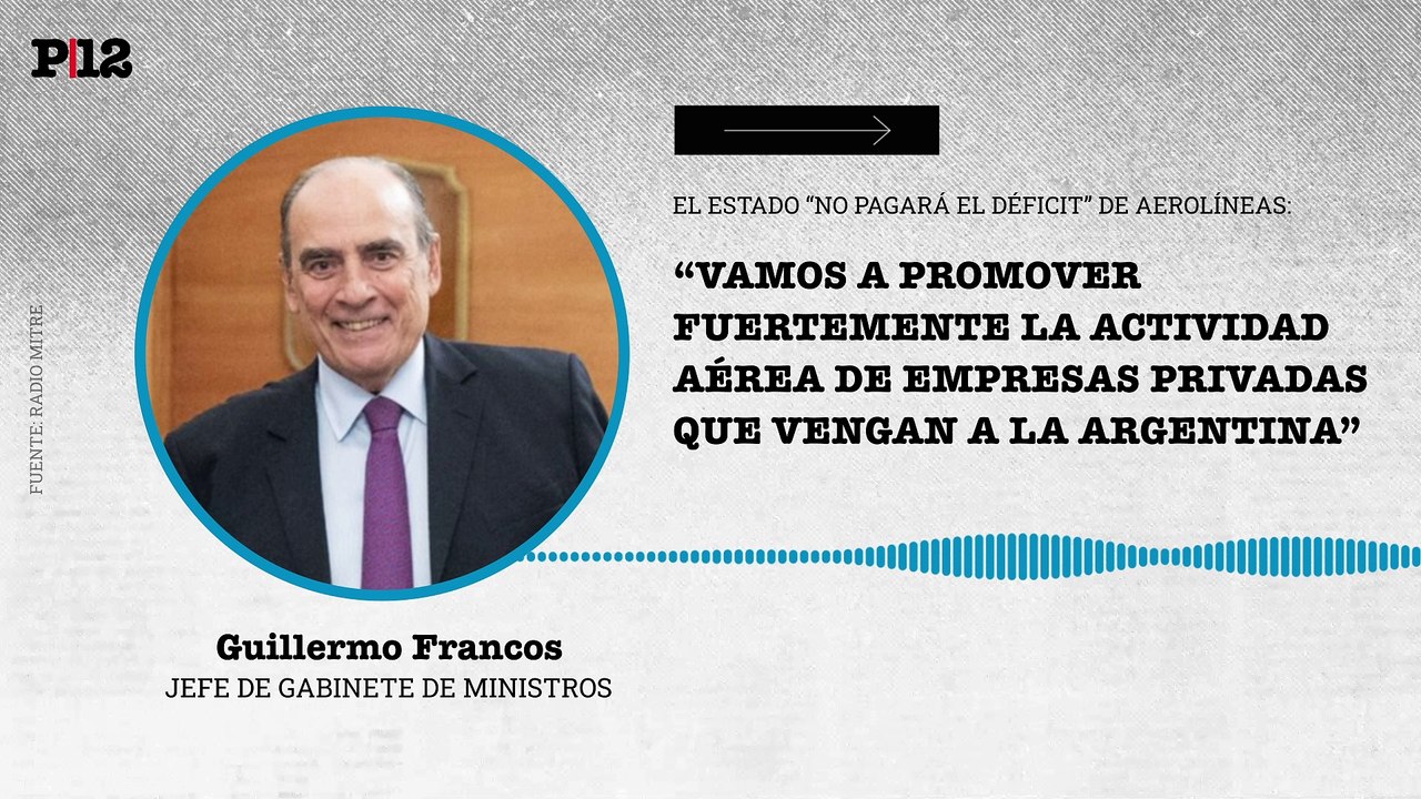 Francos enfatizó la postura del gobierno frente a Aerolíneas Argentinas: “Vamos a promover fuertemente la actividad aérea de empresas privadas que vengan a la Argentina”