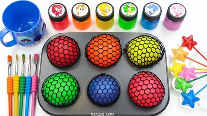 Slime balls into  Rainbow lollipop  candy stars and cutting