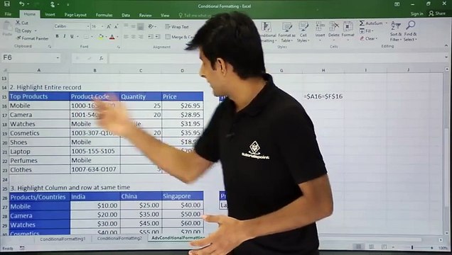 MS Excel - Advanced Conditional Formatting