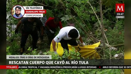 Tras ocho días de búsqueda, rescatan cuerpo de hombre que cayó a río Tula en Hidalgo