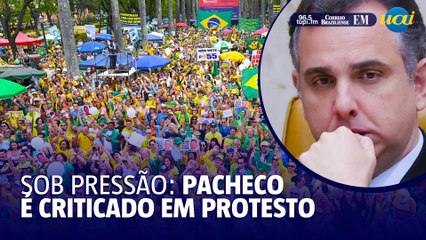 Rodrigo Pacheco é chamado de ‘covarde’ em ato contra Moraes