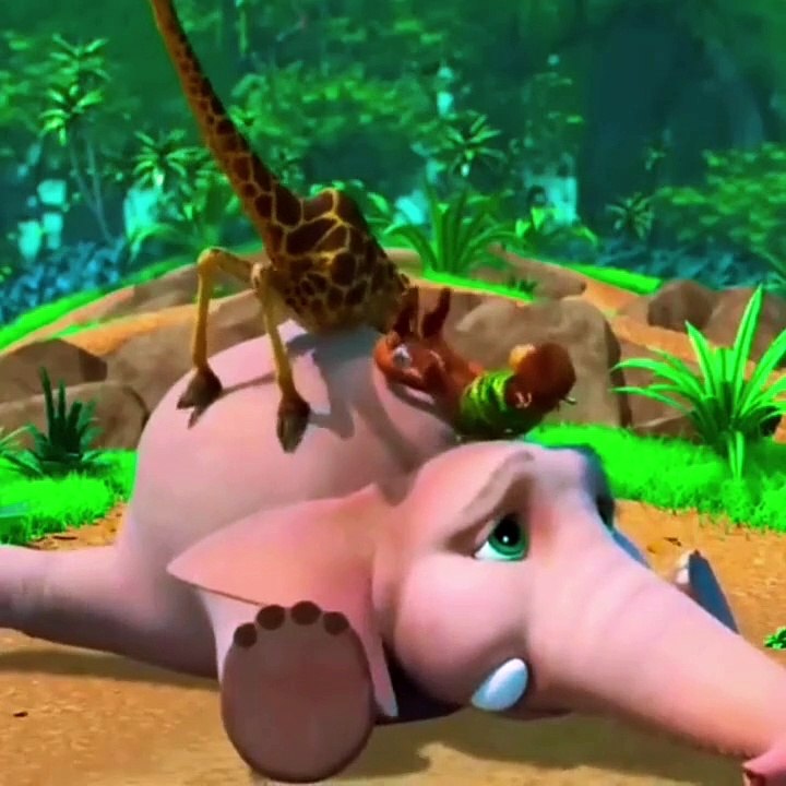 Monkey with elephants cartoon