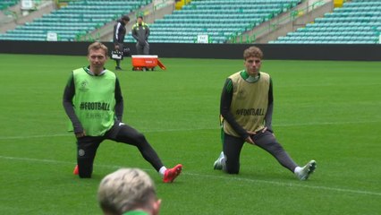 Celtic train at Celtic park ahead of Dortmund UCL trip