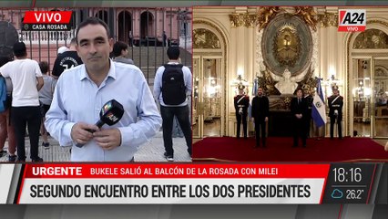 BUKELE SALIÓ AL BALCÓN DE LA ROSADA CON MILEI