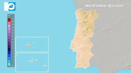 Mapa da precipitação acumulada para Portugal