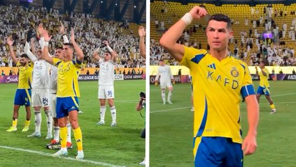 Cristiano Ronaldo marca otro gol y festeja con la afición la victoria de Al-Nassr en la Champions de Asia