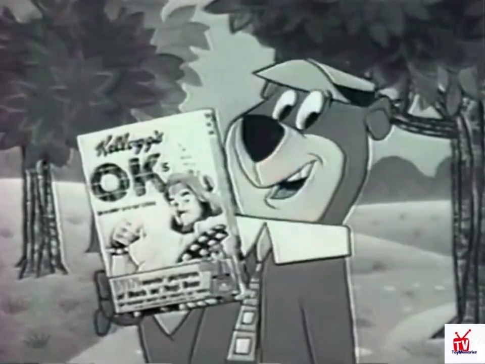 1960s Kellogg's OKs cereal - Yogi Bear in a kilt - Bell and Howell projector TV commercial
